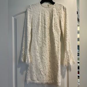 White lace dress with bell sleeve